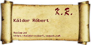 Káldor Róbert névjegykártya