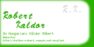 robert kaldor business card